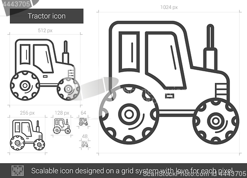 Image of Tractor line icon.