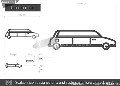 Image of Limousine line icon.