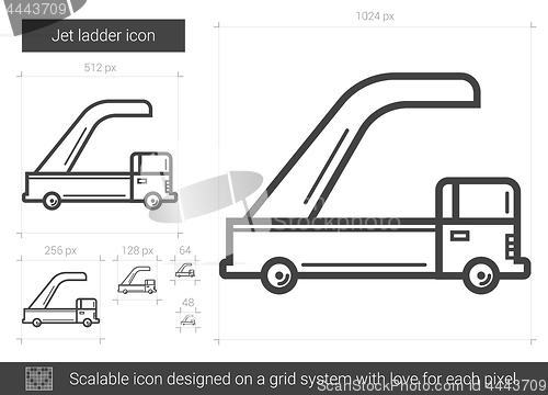 Image of Jet ladder line icon.