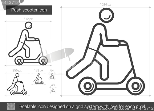 Image of Push scooter line icon.