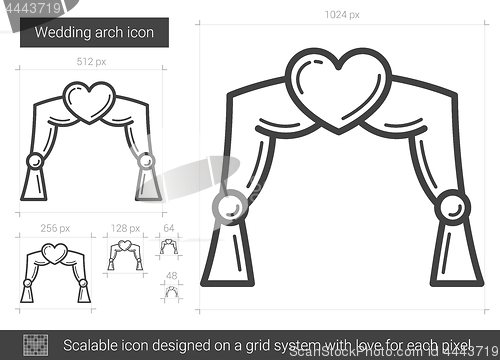 Image of Wedding arch line icon.