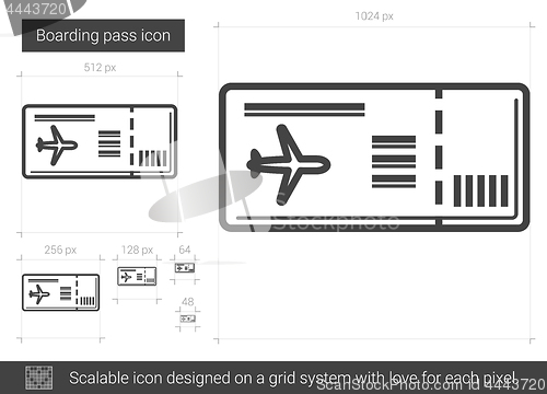 Image of Boarding pass line icon.