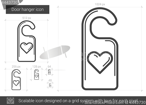 Image of Door hanger line icon.