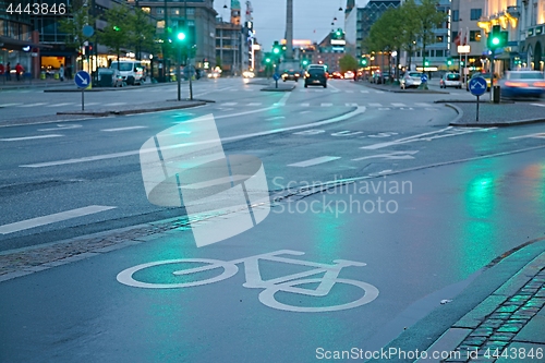 Image of Bicycle lane in the rain