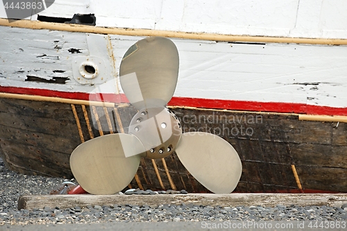 Image of Ship propeller on shore