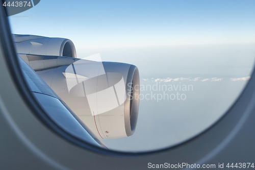 Image of Flying on a plane, jet engines