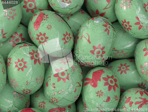 Image of Colorful chocolate easter eggs