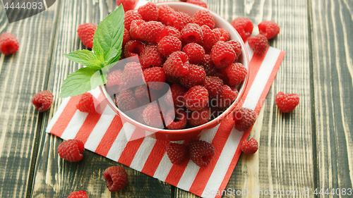 Image of Bowl of fresh raspberries