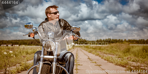 Image of Biker on a motorcycle