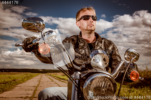 Image of Biker on a motorcycle