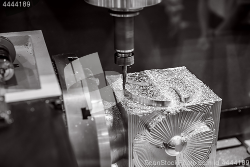 Image of Metalworking CNC milling machine. Cutting metal modern processin