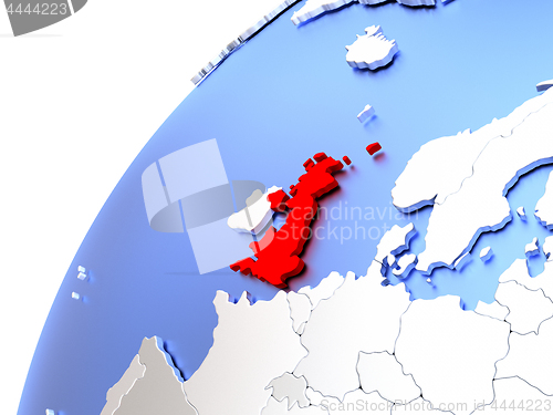 Image of United Kingdom on modern shiny globe