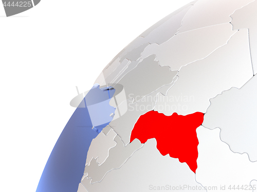 Image of Central Africa on modern shiny globe