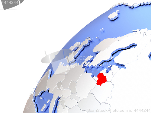 Image of Lithuania on modern shiny globe