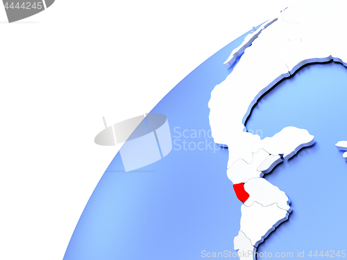 Image of El Salvador on modern shiny globe