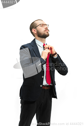 Image of Full body portrait of businessman on white