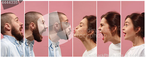 Image of The collage of different human facial expressions, emotions and feelings.