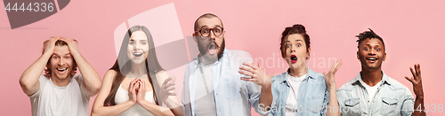 Image of The collage of surprised people
