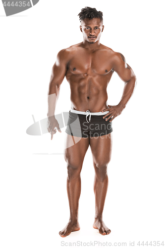 Image of Fit young man with beautiful torso isolated on white background