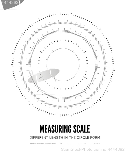 Image of Measuring rulers of different scale, length and shape. Vector elements