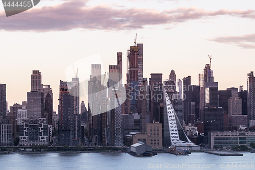 Image of Boulevard east New York city skyline view.