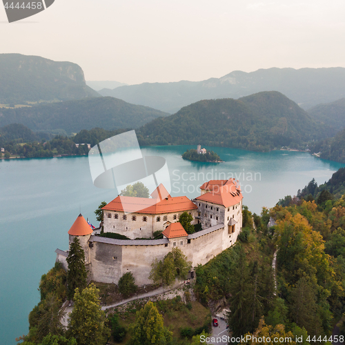 Image of Medieval castle on Bled lake in Slovenia