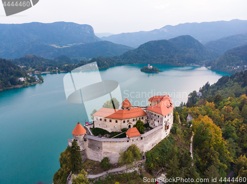 Image of Medieval castle on Bled lake in Slovenia