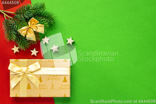 Image of Christmas decoration background with complementary colors