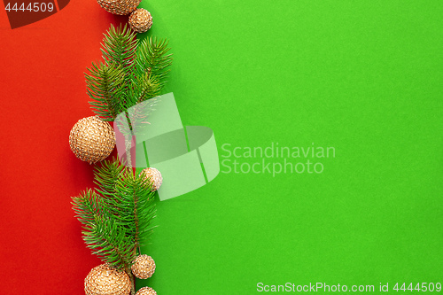 Image of Christmas decoration background with complementary colors