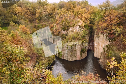 Image of Lake between cliffs