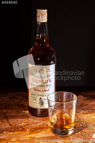 Image of Bottle of Dewars whisky