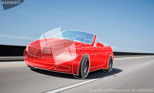 Image of Red outline car on the road