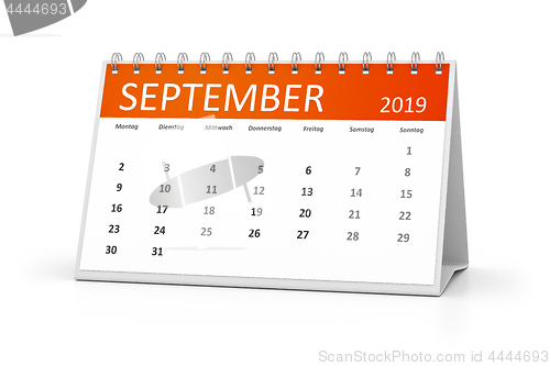 Image of table calendar 2019 september german language