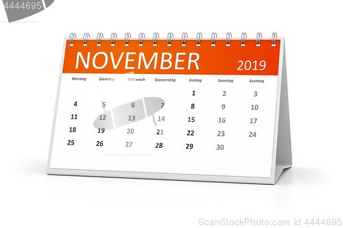 Image of table calendar 2019 november german language