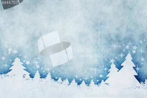 Image of blue christmas background watercolors