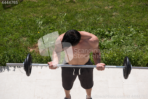Image of man doing morning exercises