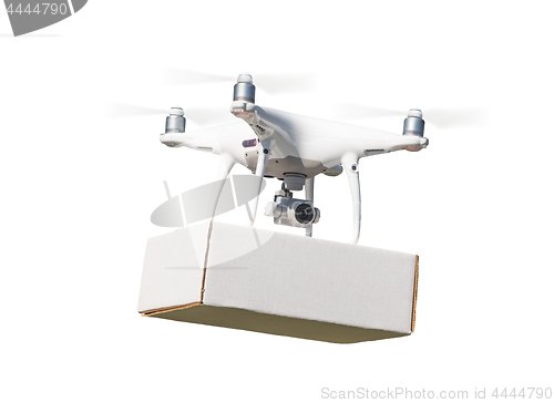 Image of Unmanned Aircraft System (UAS) Quadcopter Drone Carrying Blank P