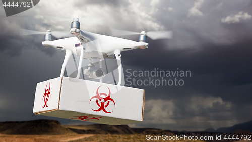 Image of Unmanned Aircraft System (UAV) Quadcopter Drone Carrying Package