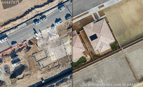 Image of Drone Aerial View Cross Section of Home Construction Site