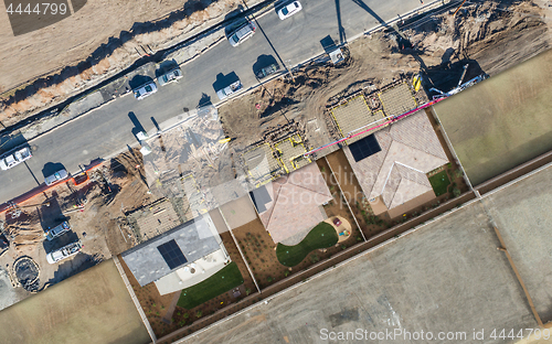 Image of Drone Aerial View Cross Section of Home Construction Site