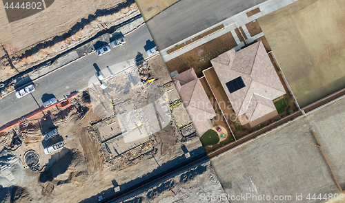 Image of Drone Aerial View Cross Section of Home Construction Site