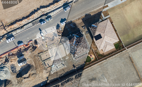 Image of Drone Aerial View Cross Section of Home Construction Site