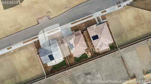 Image of Drone Aerial View of Home Construction Site Final Stage