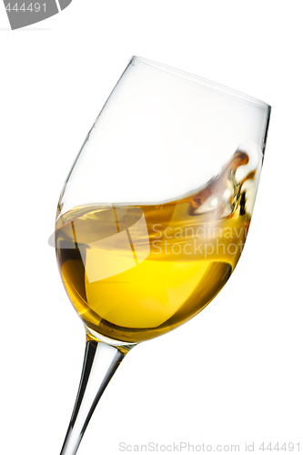 Image of Moving glass of white wine