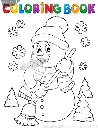 Image of Coloring book snowman topic 5