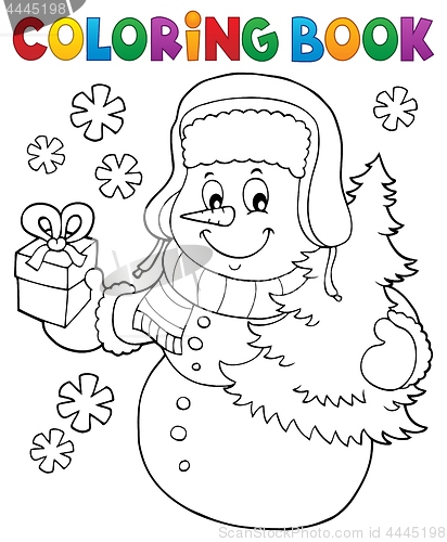 Image of Coloring book snowman topic 6