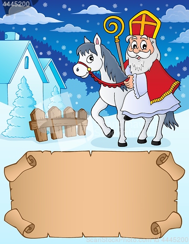 Image of Small parchment and Sinterklaas on horse