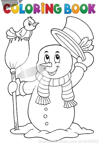 Image of Coloring book snowman topic 4