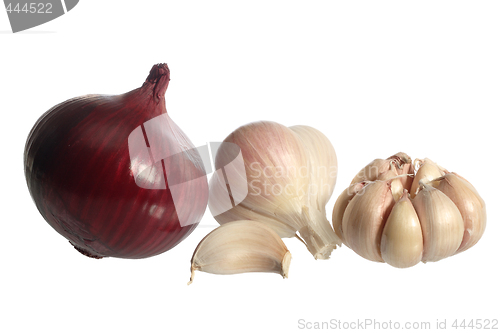 Image of Red onion and garlic