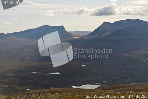 Image of Landscape with u-shaped valley Lapporten, Norrbotten, Sweden